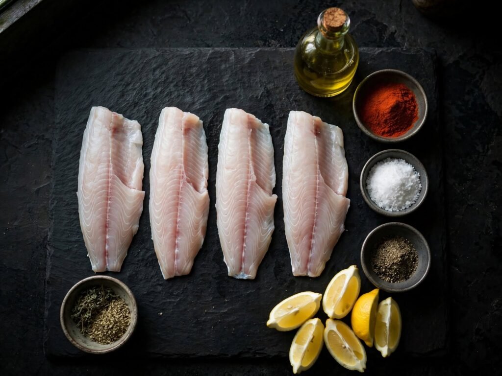 Ingredients for an air fryer fish recipe