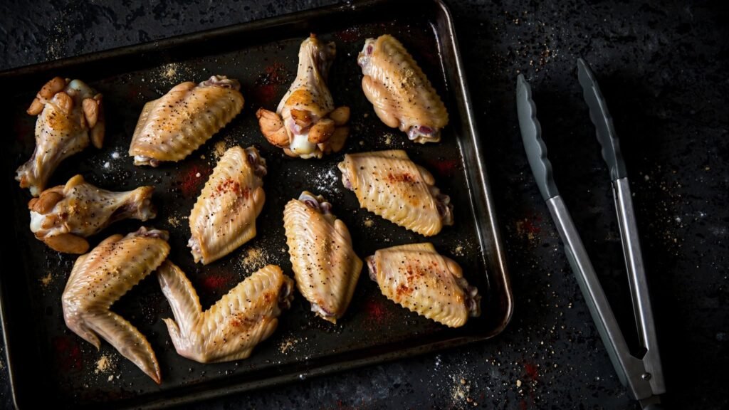 Seasoned chicken wings ready for the air fryer