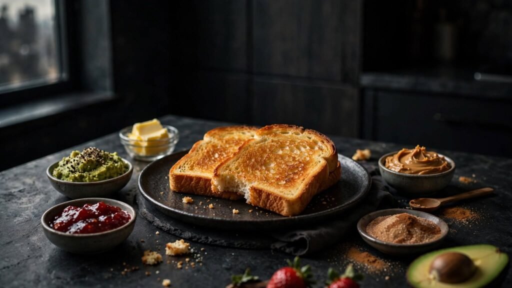 Air fryer toast with different topping options