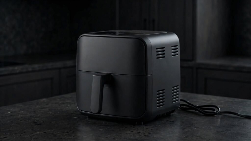 Air fryer safely positioned on a stable kitchen countertop