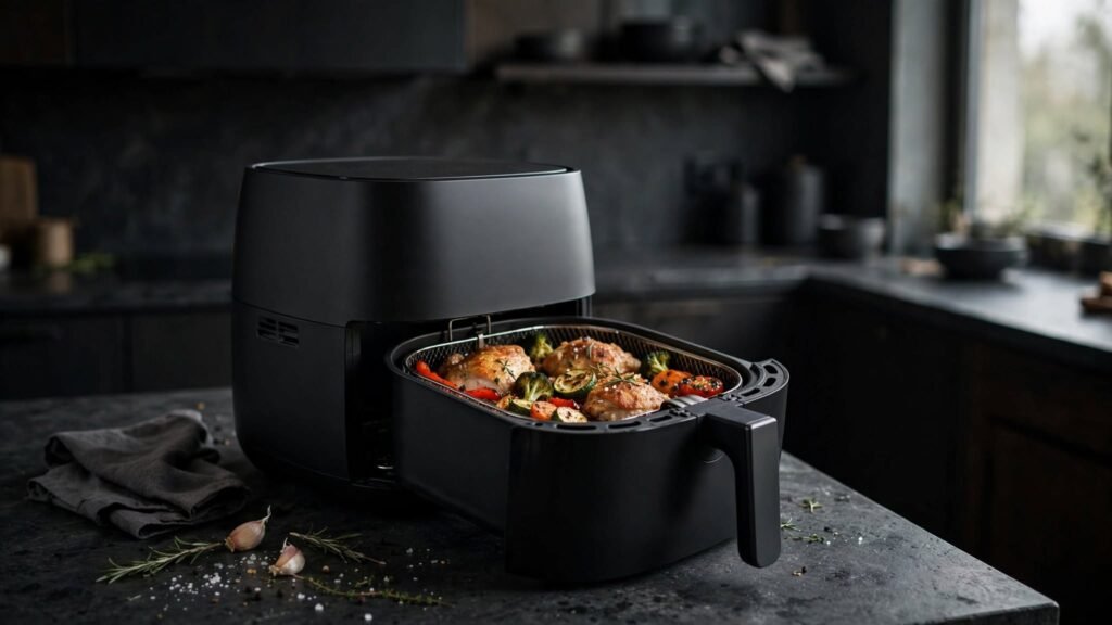 6 qt air fryer showing its practical basket capacity