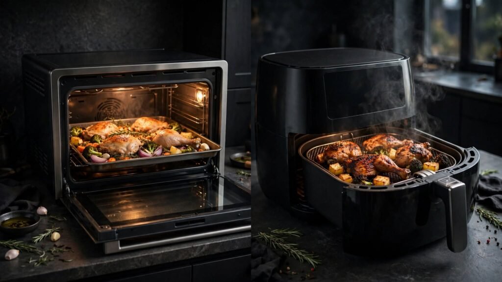 Comparison of oven and air fryer cooking methods