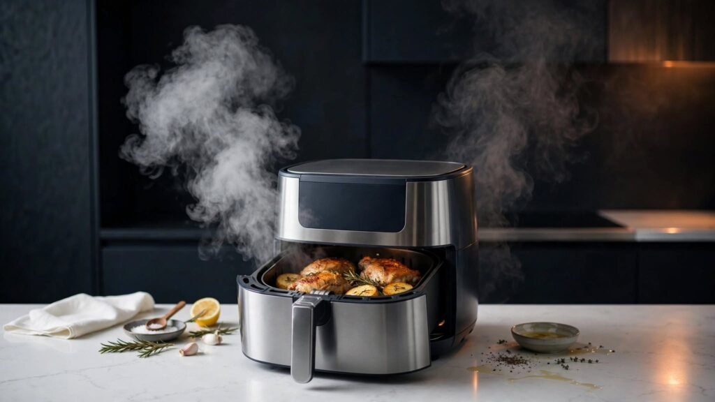 Difference between steam and smoke from an air fryer