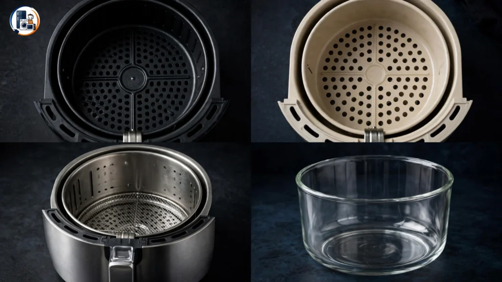 Comparison of nonstick ceramic stainless steel and glass air fryer materials