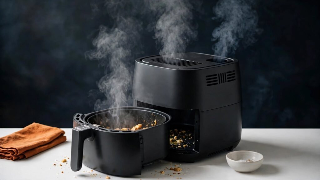 Air fryer smoke and steam during cooking