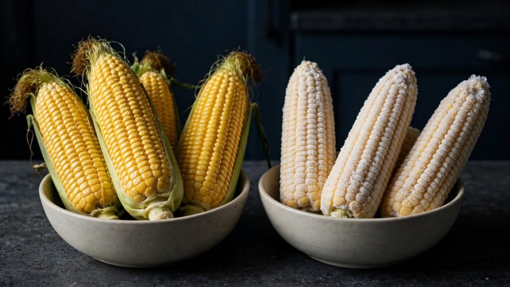 Fresh and frozen corn on the cob compared for air frying