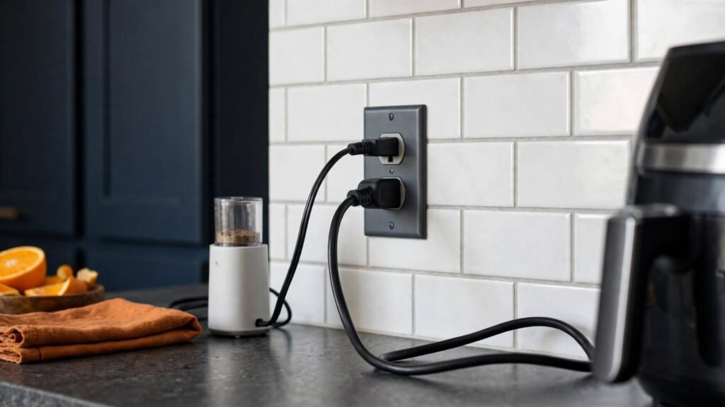 Checking an air fryer plug power cord and wall outlet