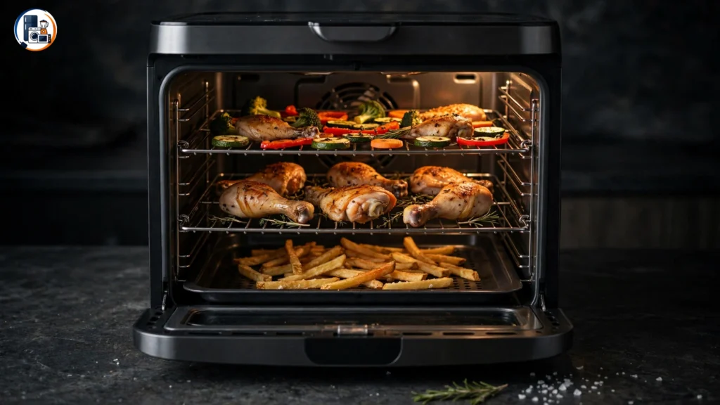 Emeril Lagasse Air Fryer 360 on a dark kitchen countertop