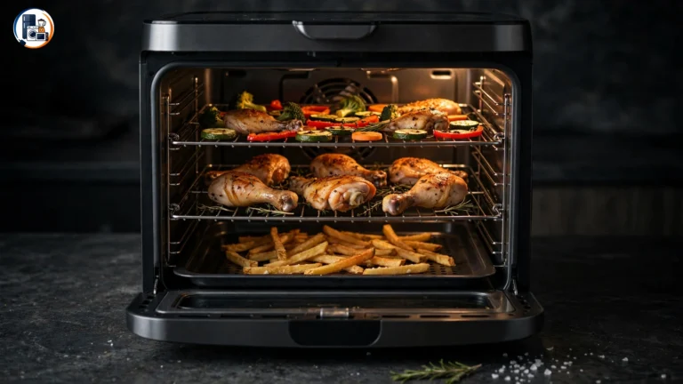 Emeril Lagasse Air Fryer 360 on a dark kitchen countertop