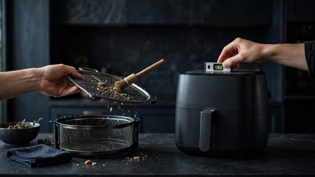 Safe troubleshooting steps for a noisy air fryer
